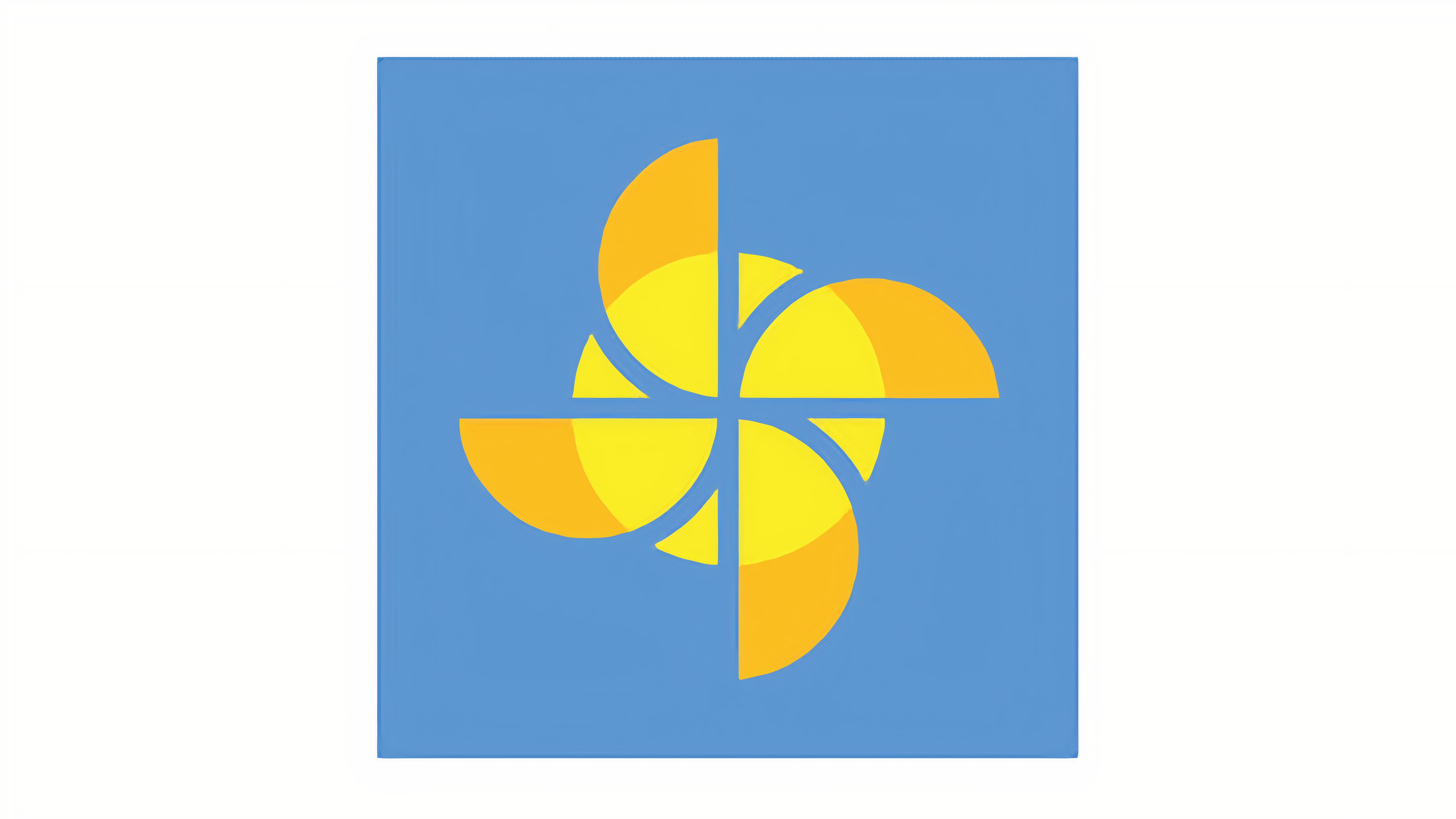 An app icon with a sun-shaped pinwheel.