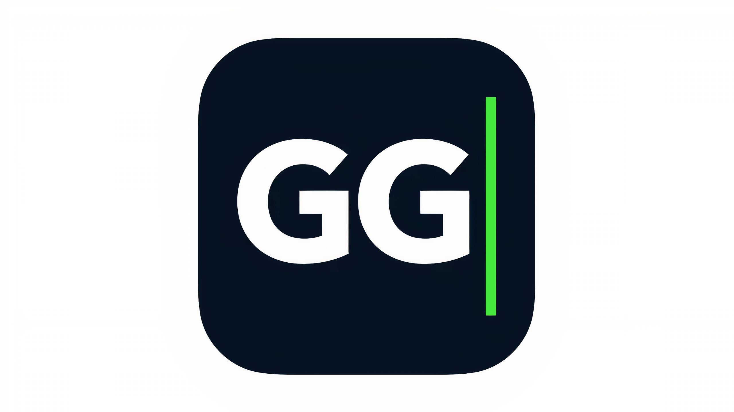 An app icon with two white Gs.