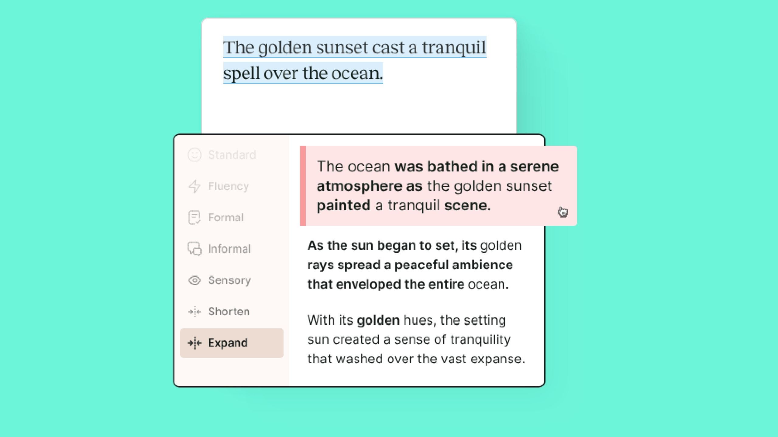 Prowritingaid example with an ocean. 