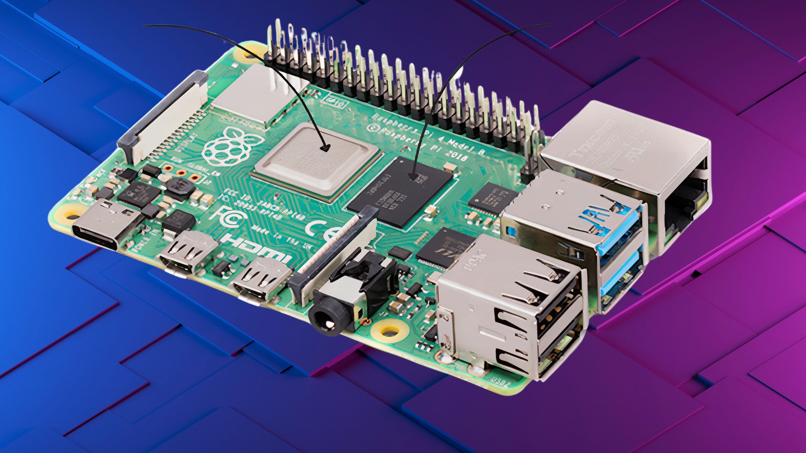 A Raspberry Pi 4 Model B.