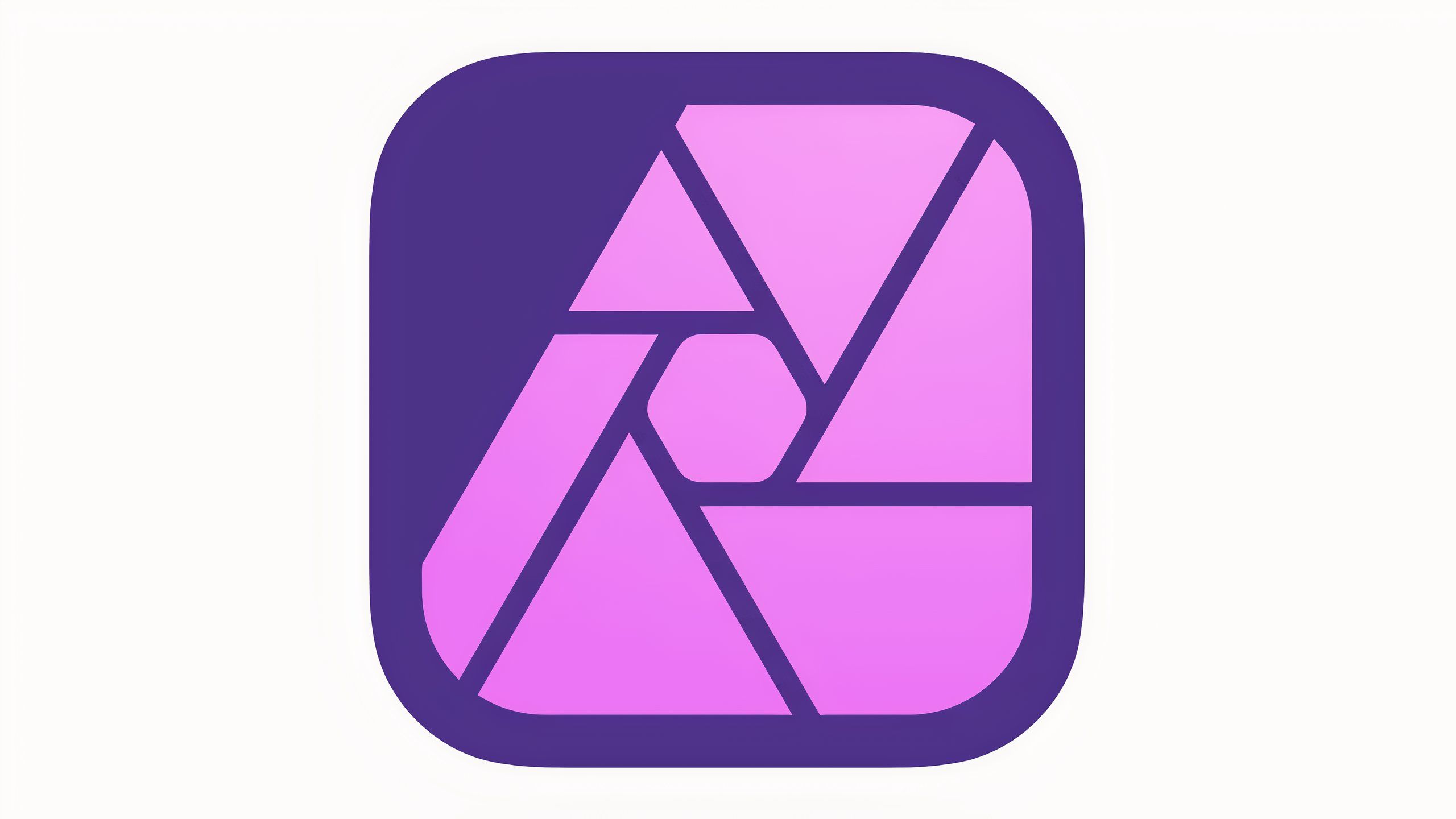 An app icon of a purple aperture closing.