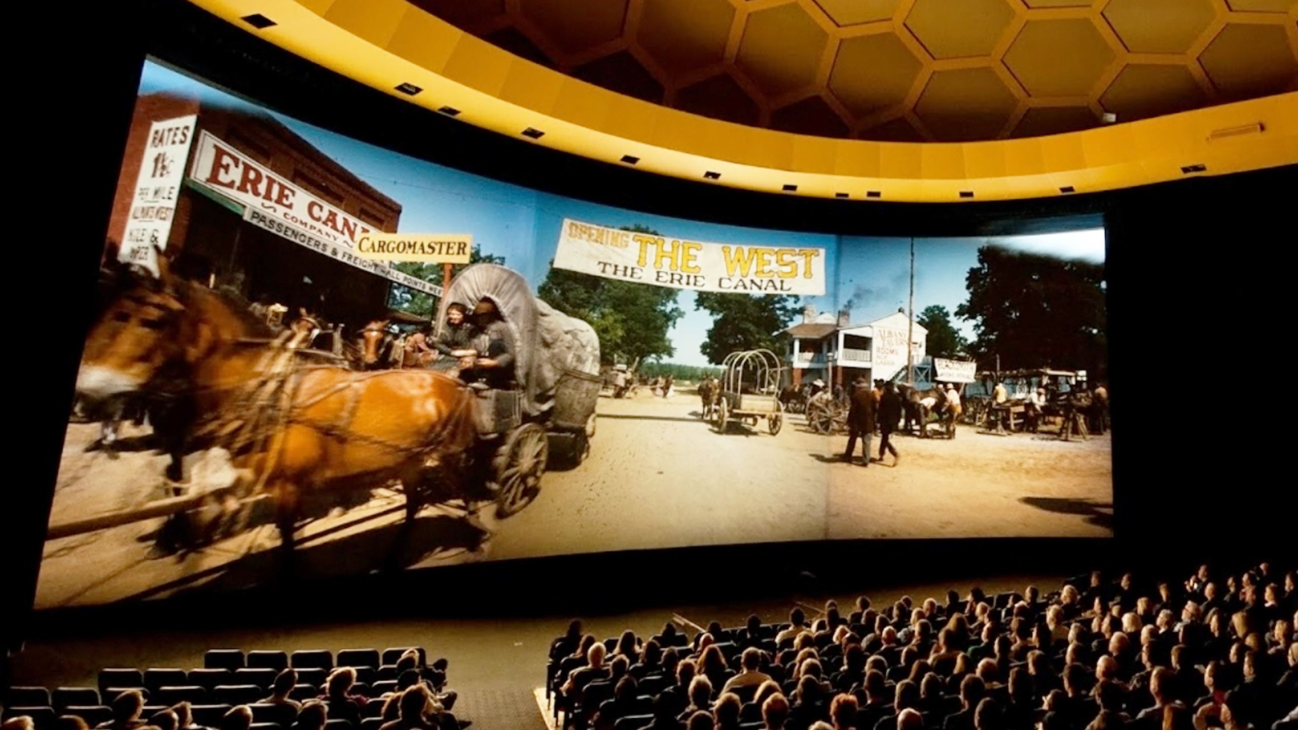 The Cinerama Dome theater in Los Angeles, showing How the West Was Won.