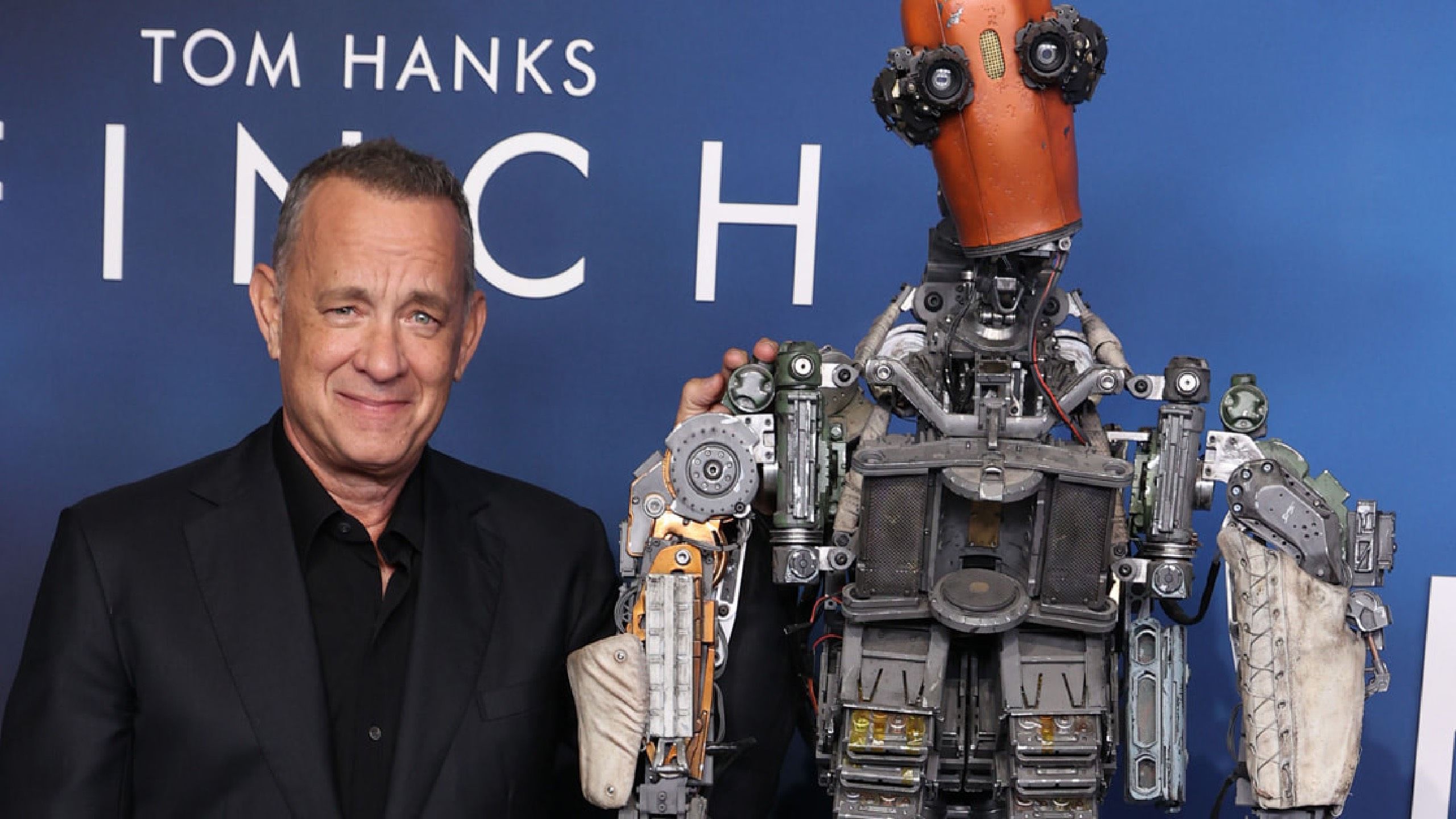 Tom Hanks at a press event for Finch