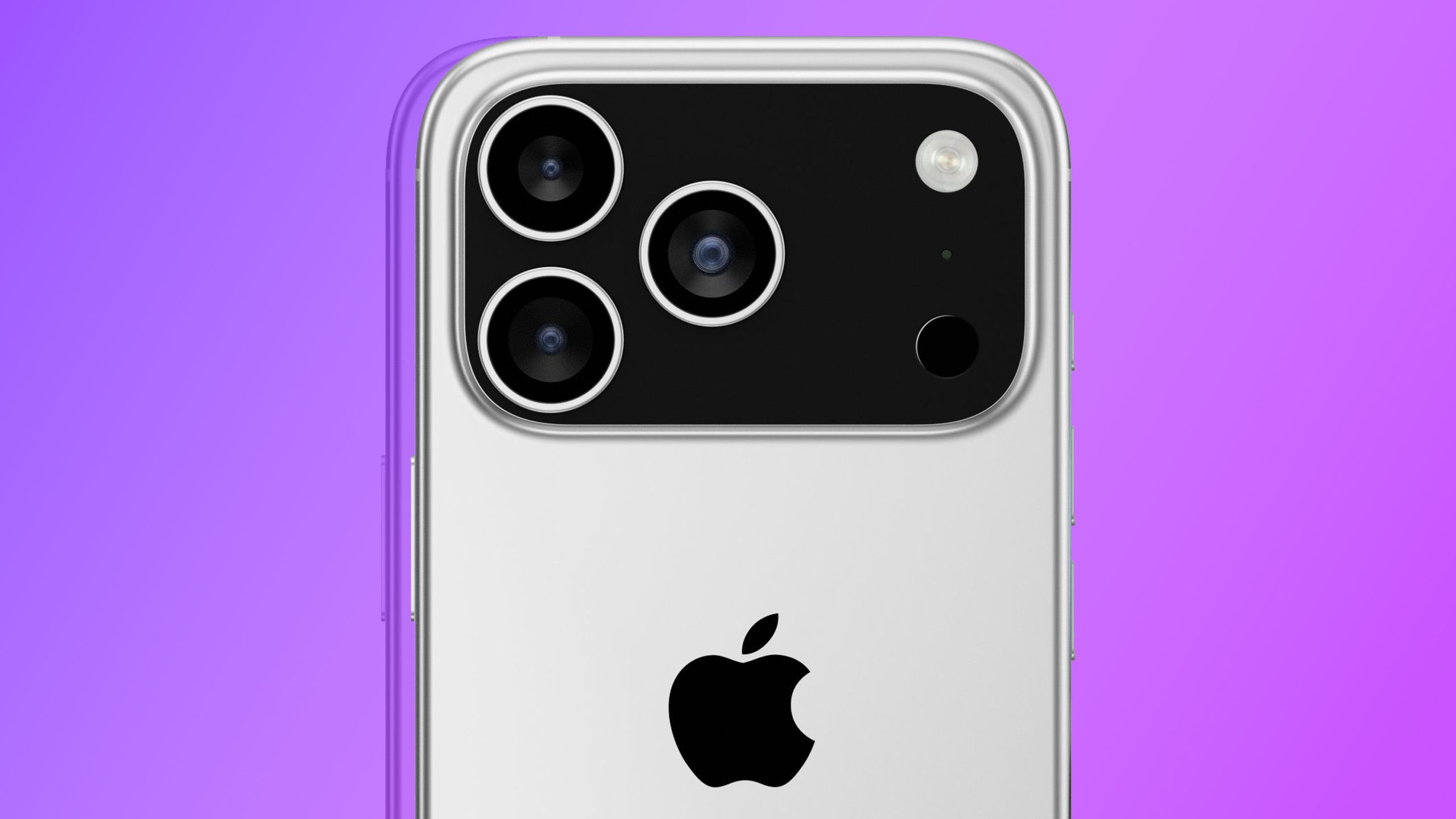 iPhone 17 Pro Max render on purple background.