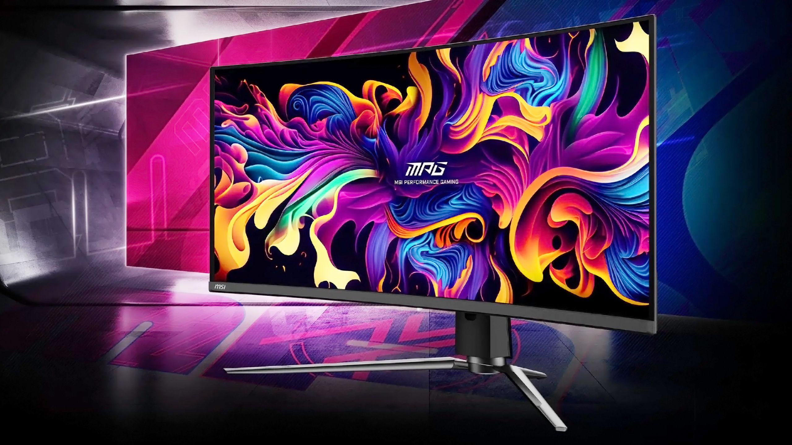 MSI's curved MPG 341CQPX QD-OLED-monitor.