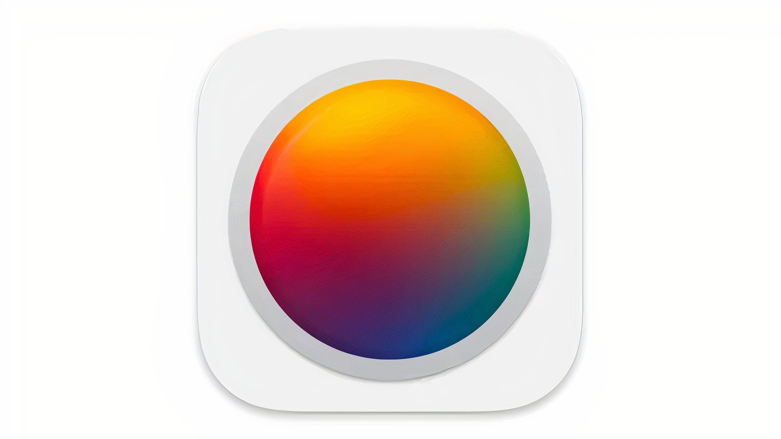 An app icon with a gradient circle.