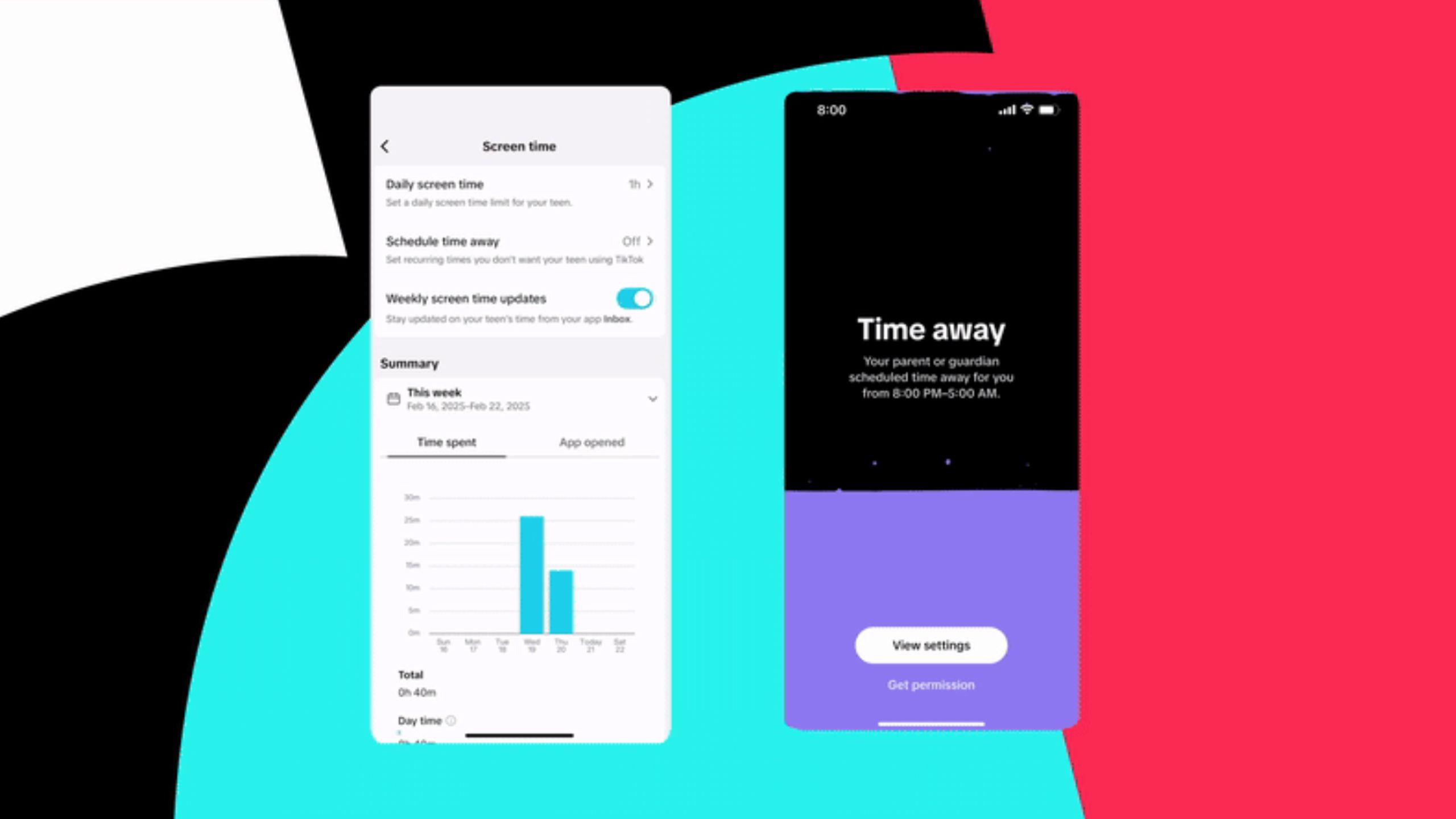 TikTok Time away feature.