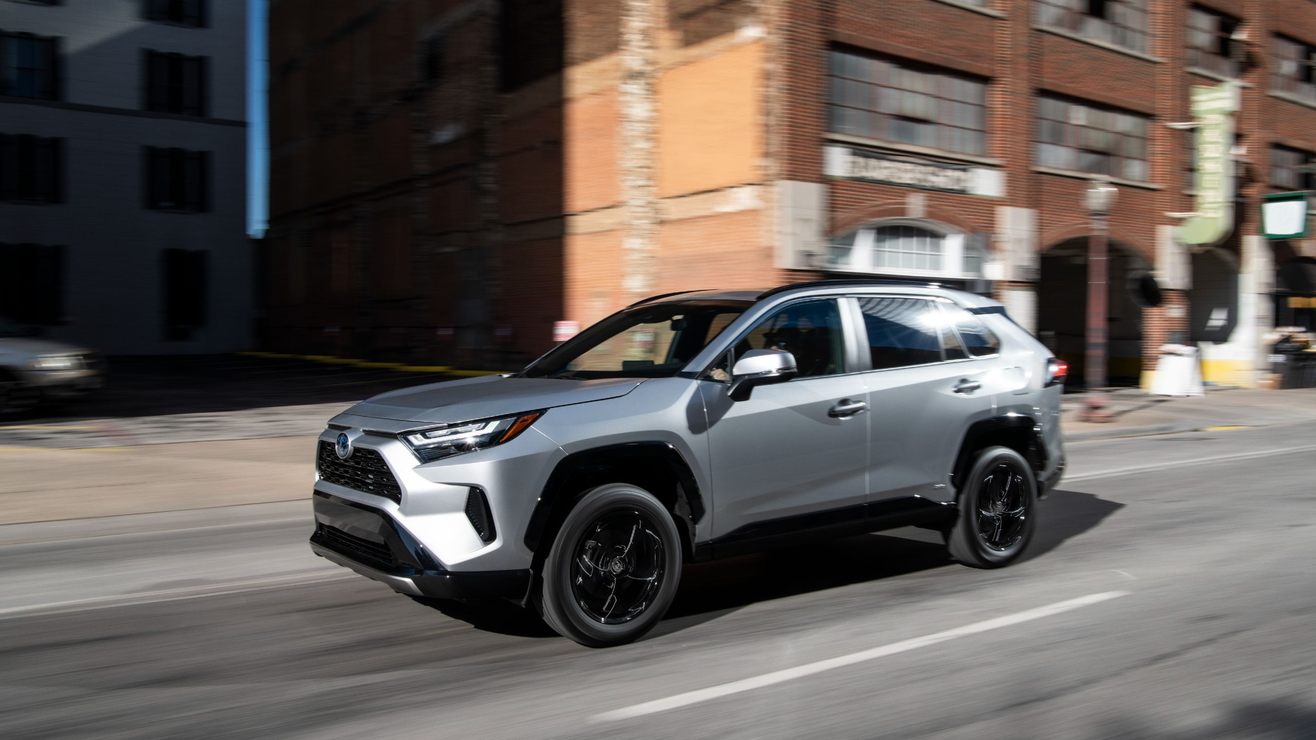 A 2022 Toyota RAV4 SE Hybrid on the street.
