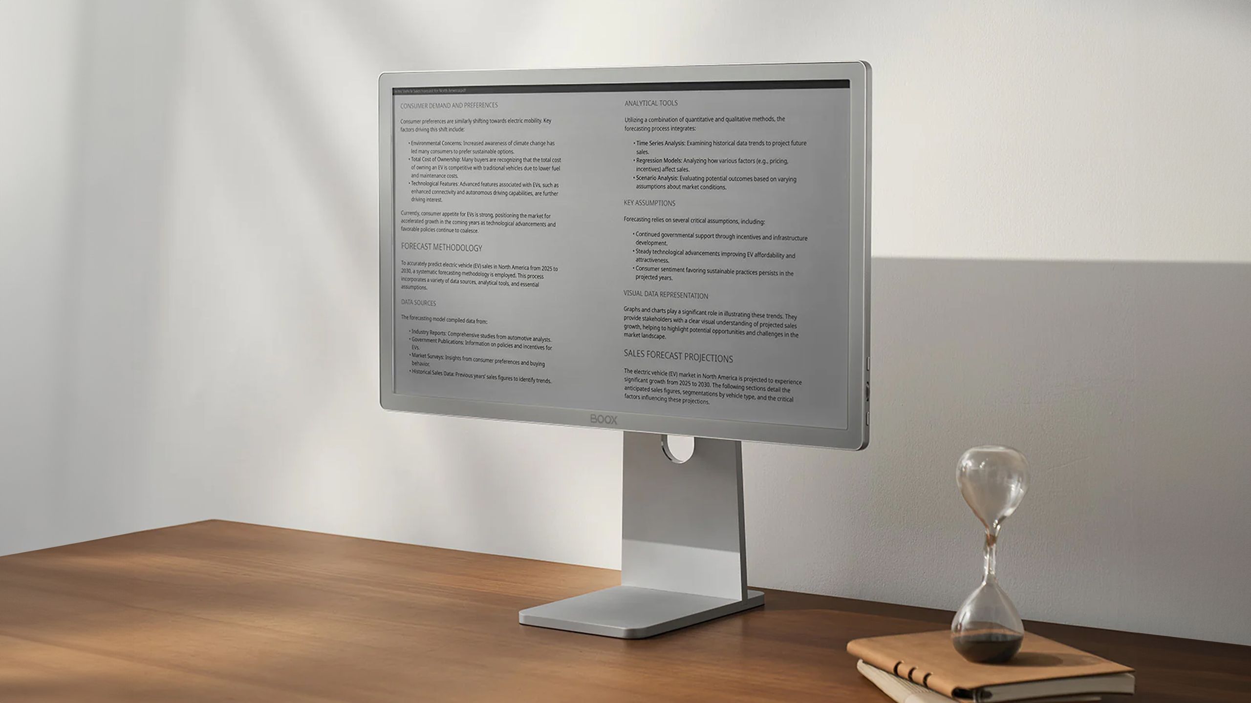 Boox Mira Pro monitor on desk.