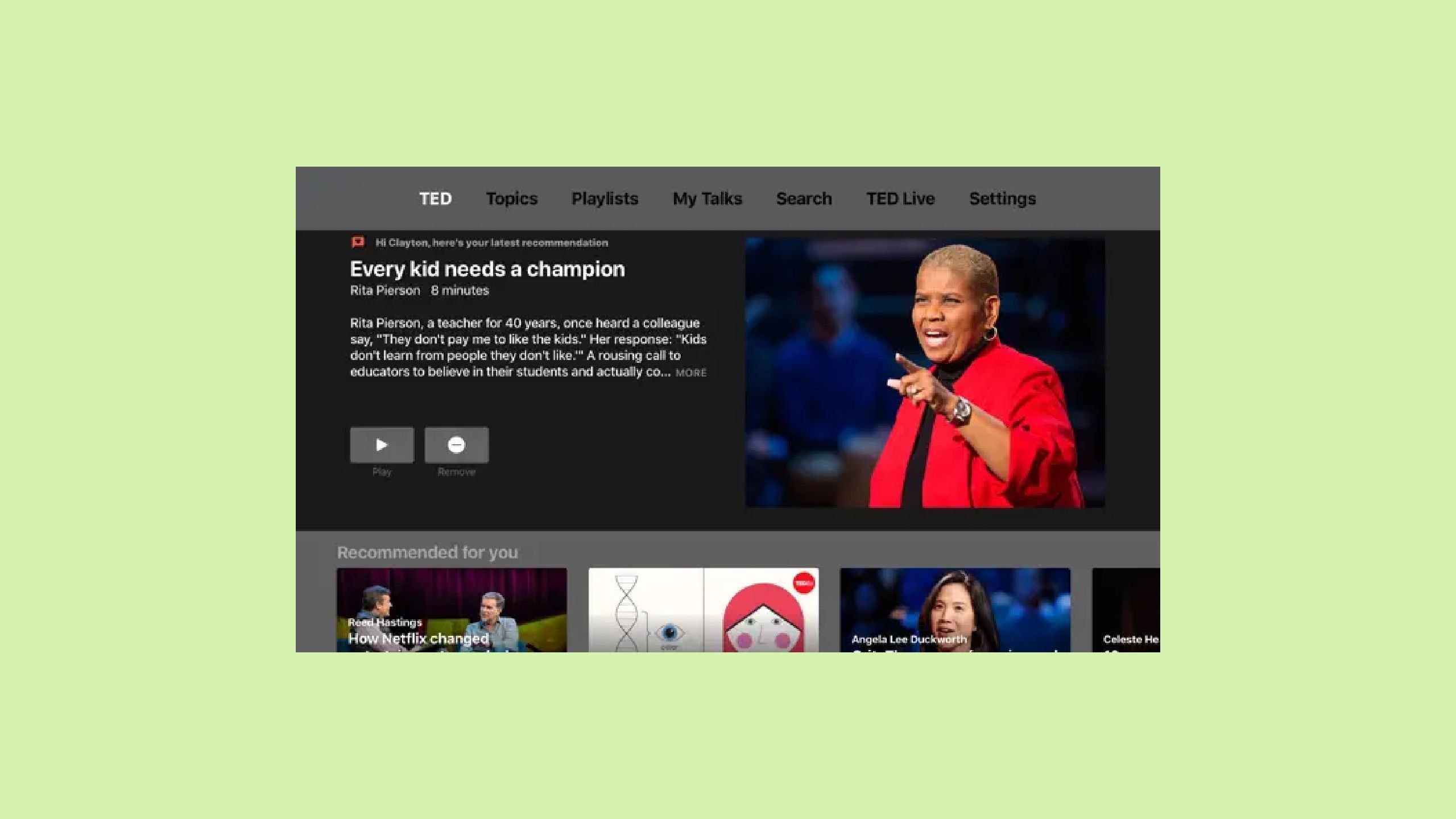 Ted Talk app. 