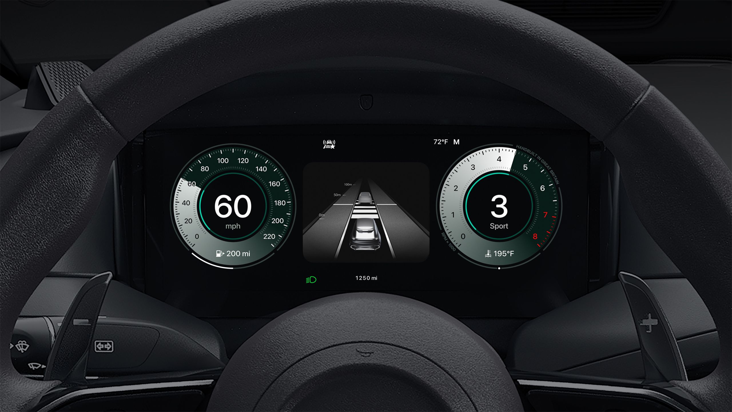 Apple CarPlay Ultra instrument gauge.