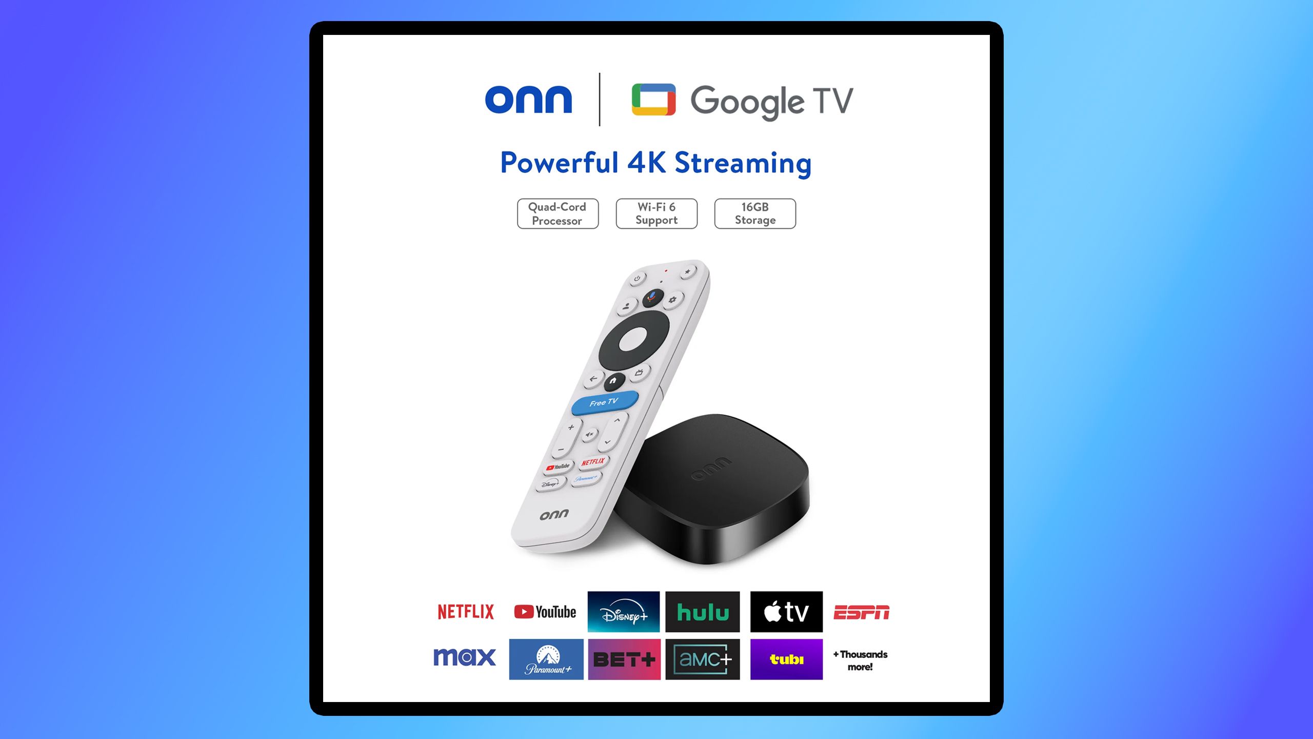 Onn 4K TV information.