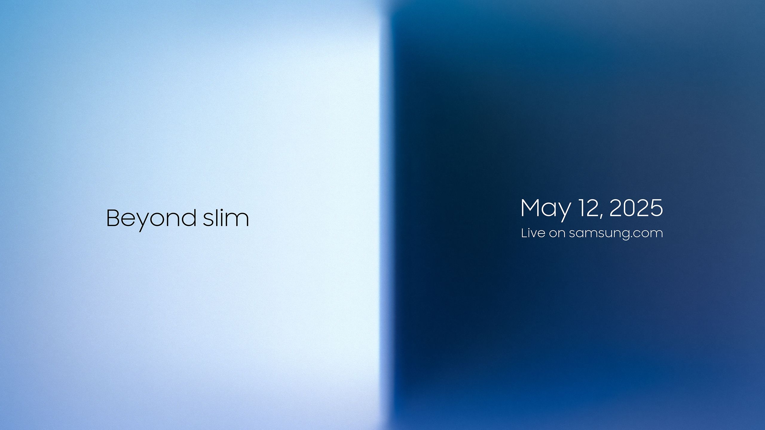 Samsung Virtual Unpacked teaser that reads "Beyond Slim."