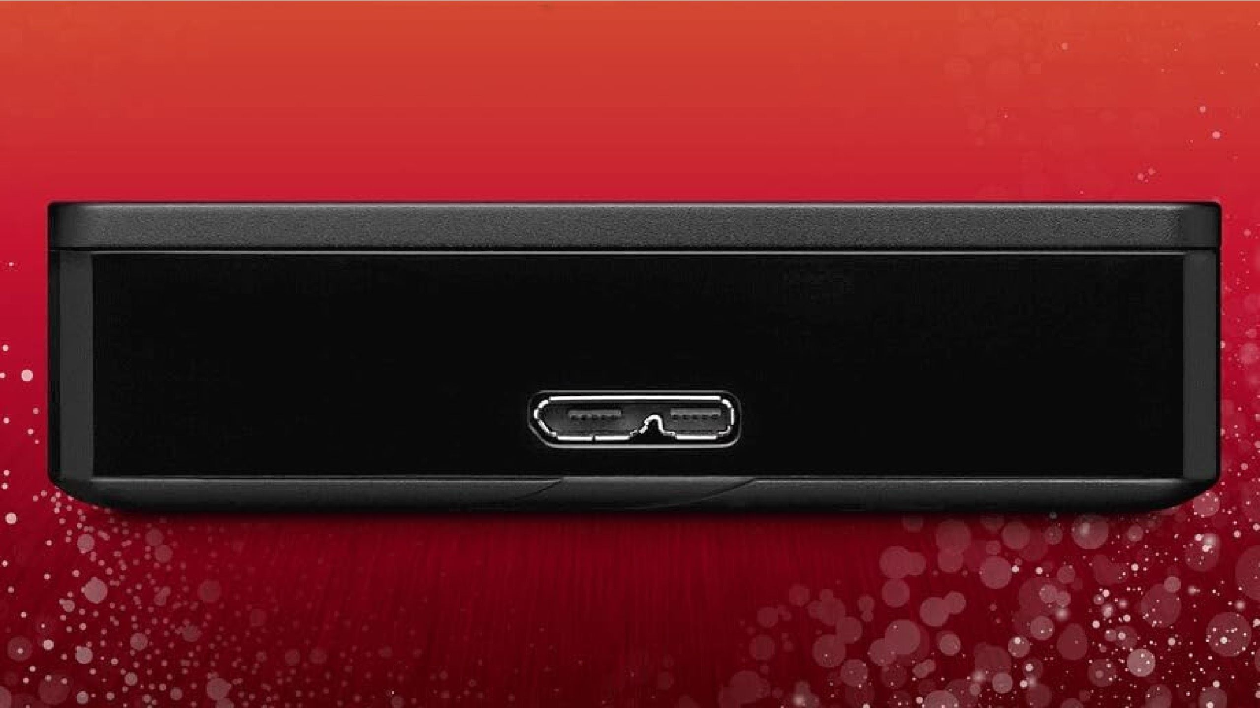 A Seagate external hard drive port