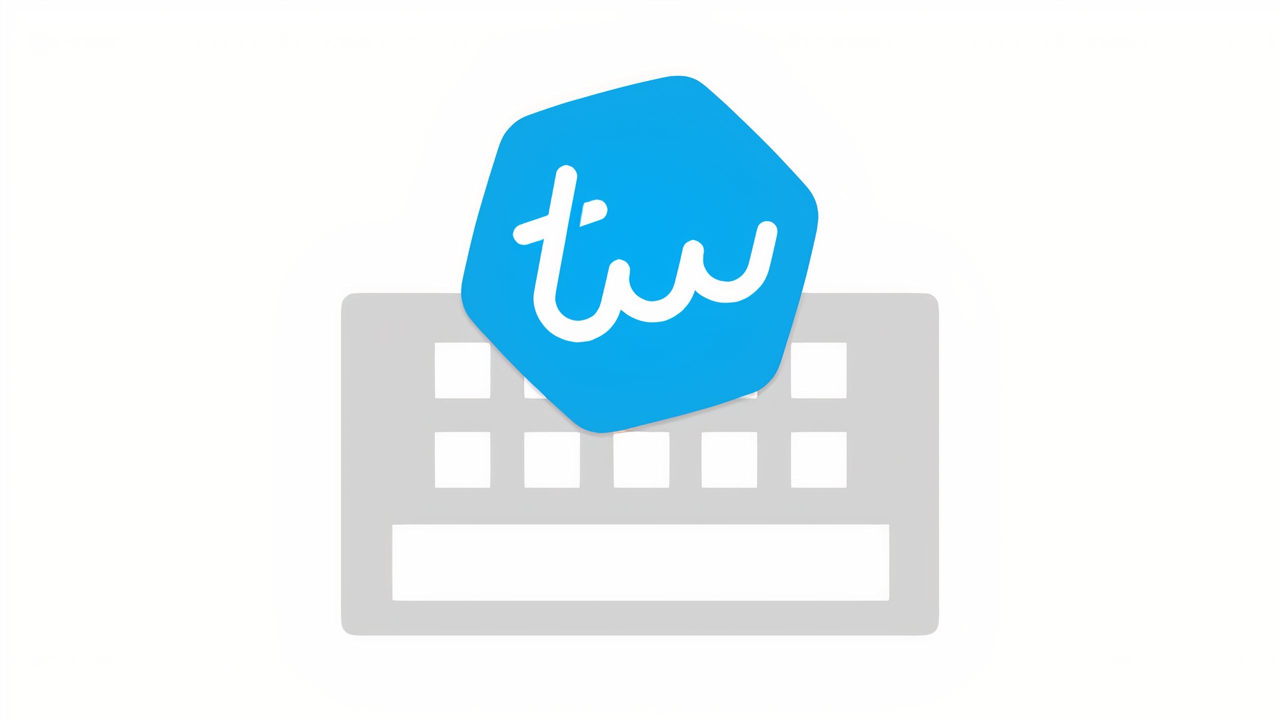 An app icon with a grey keyboard illustration with a hexagon with a