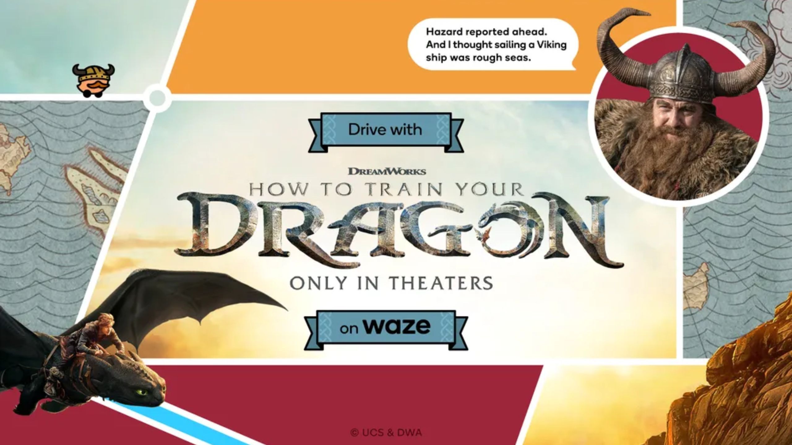 How to Train Your Dragon experience on Waze. 