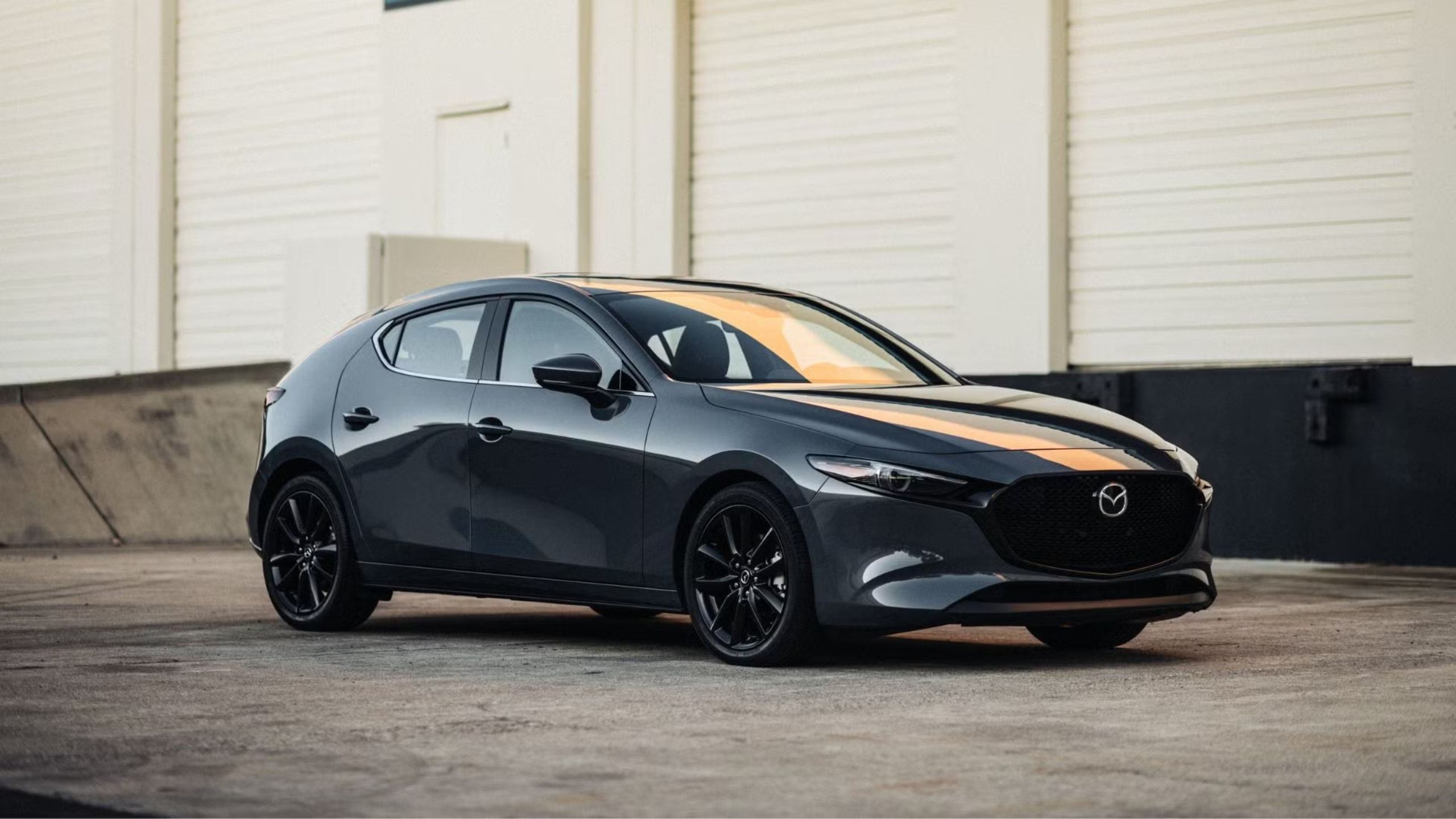 Front quarter view of the Mazda 3 hatchback.