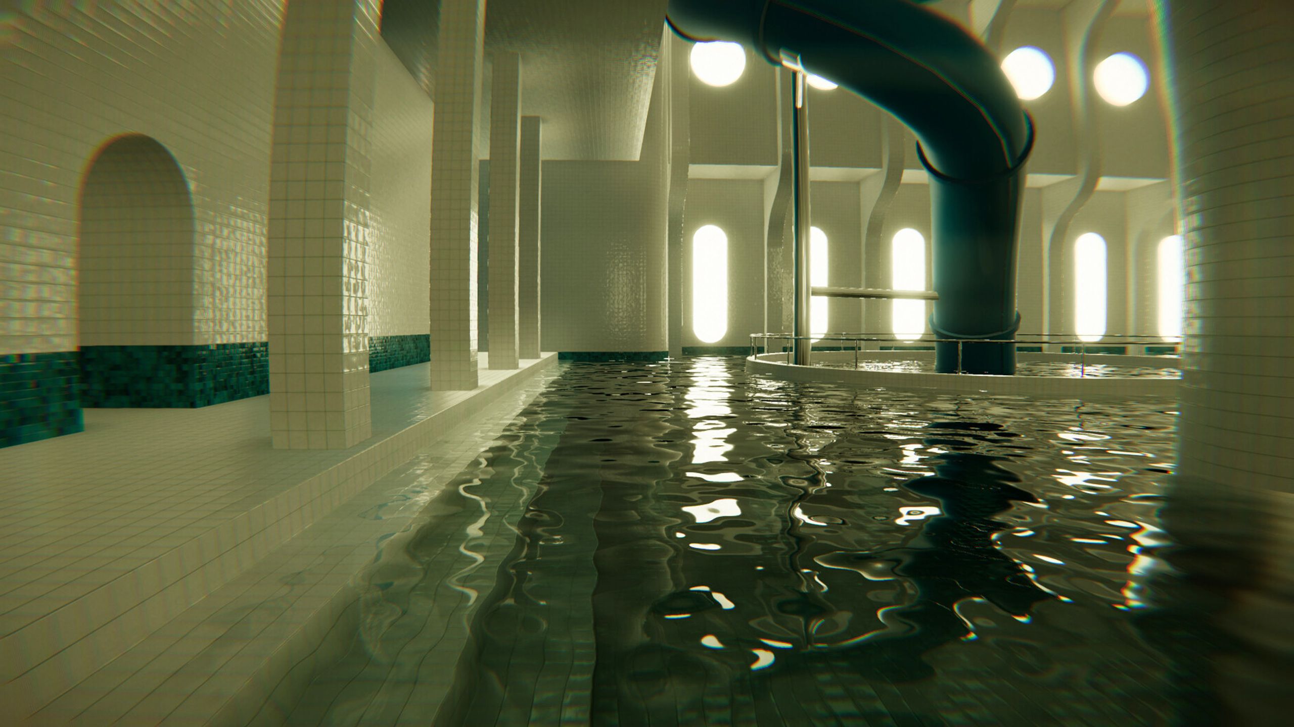 The backrooms exploration game Pools.