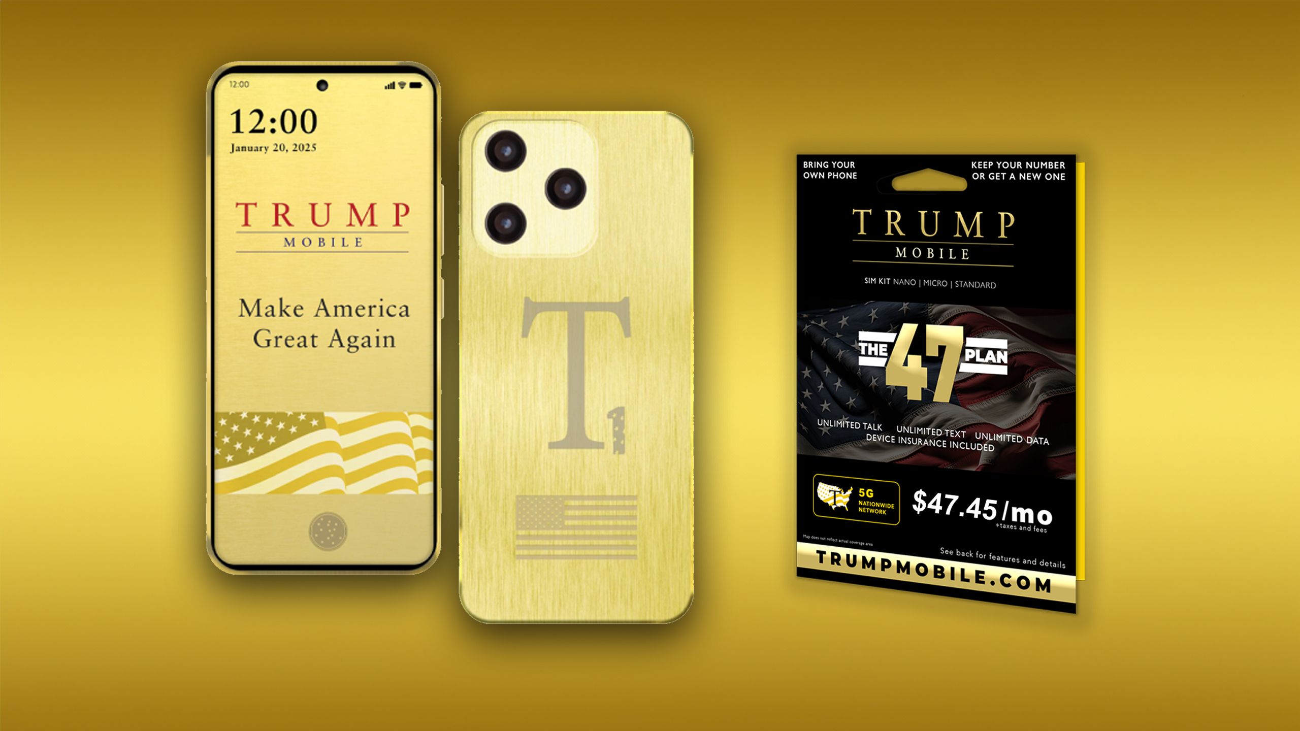 Trump Mobile debuts with $47 plan and the tackiest phone imaginable