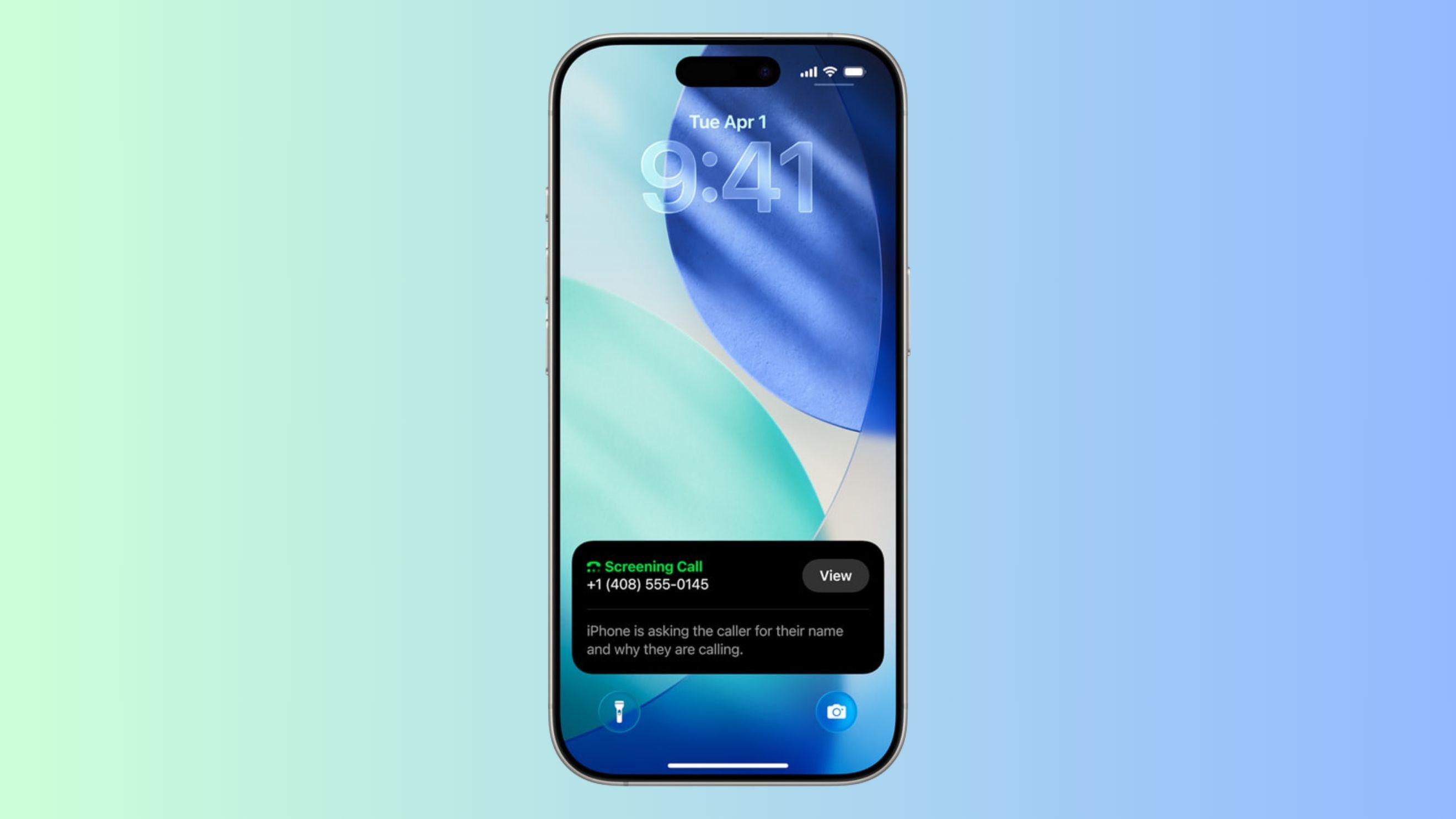 Call Screening in action on an iPhone running iOS 26