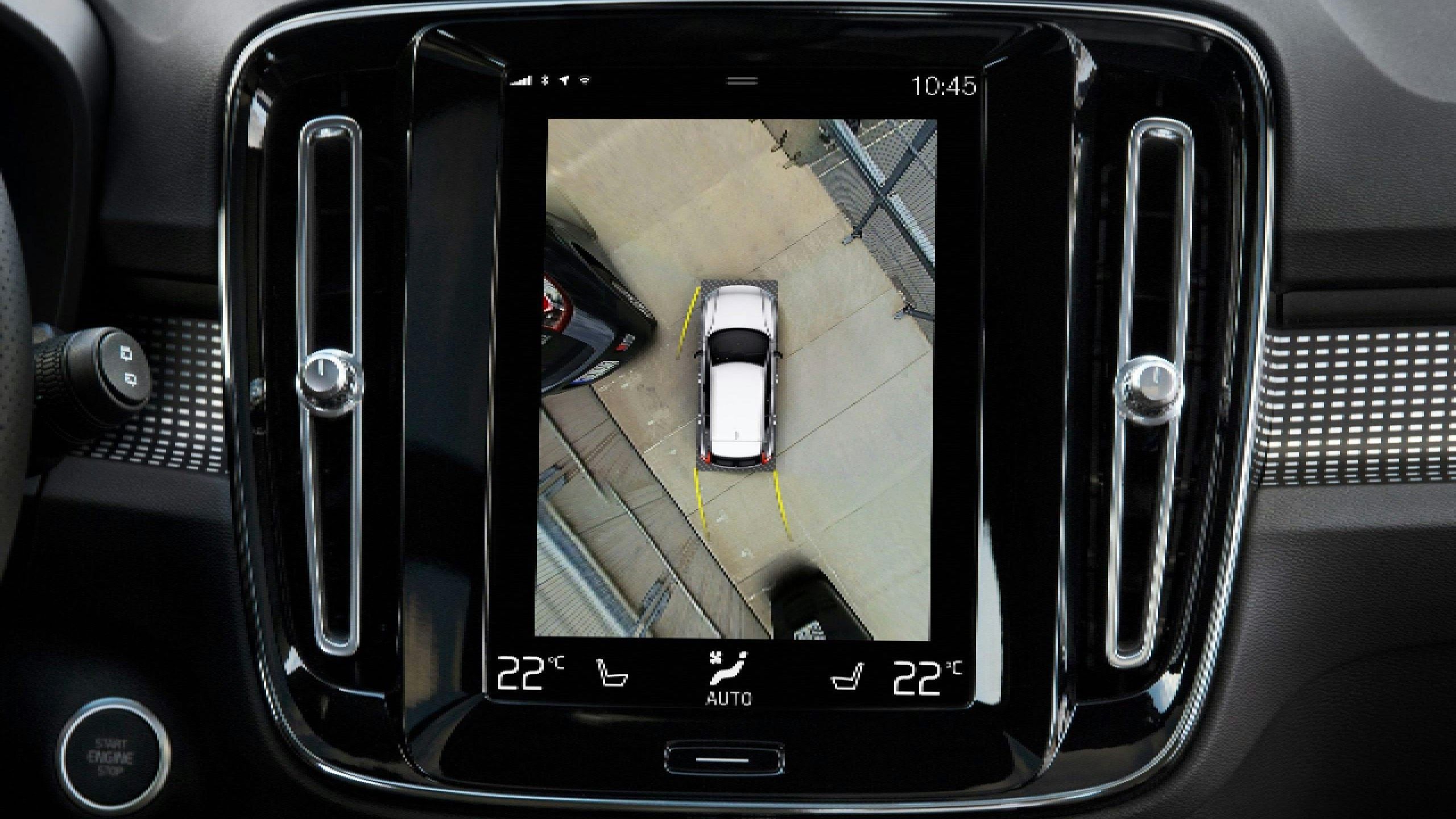 A 360-degree camera in a car.