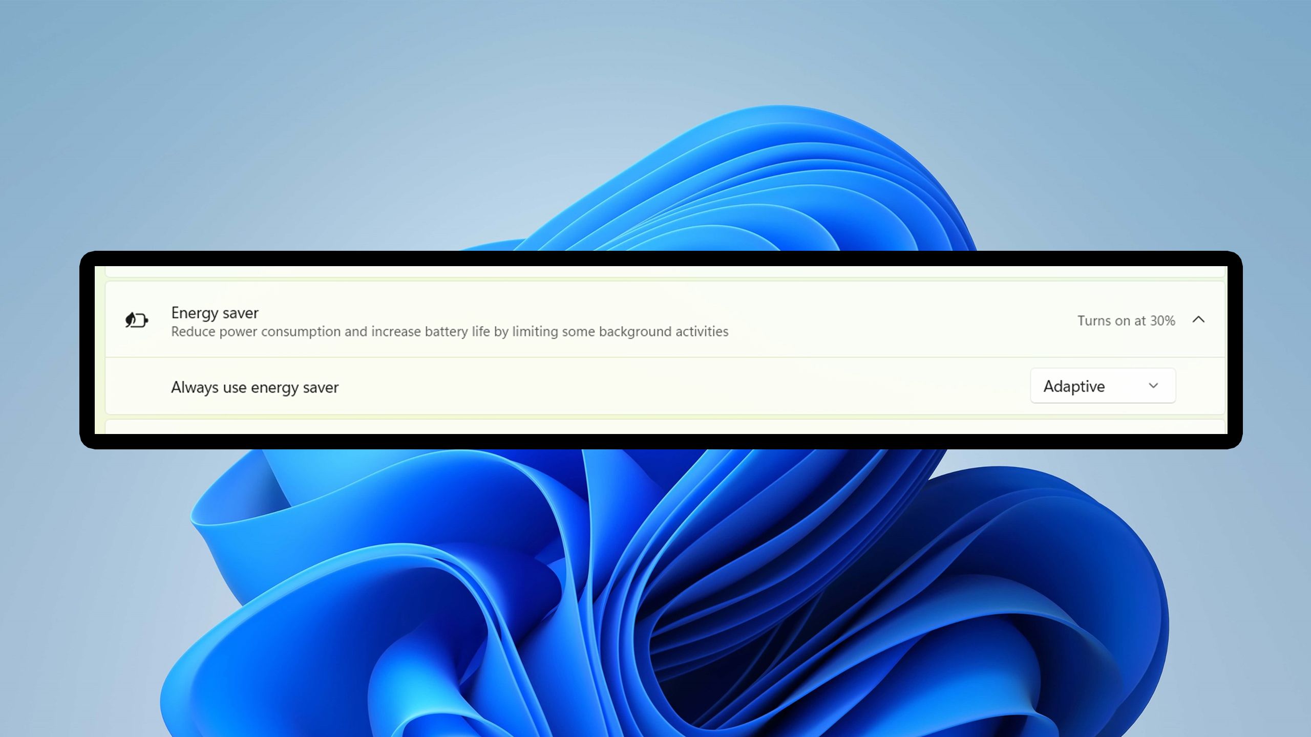 Adaptive energy saver mode Windows 11.
