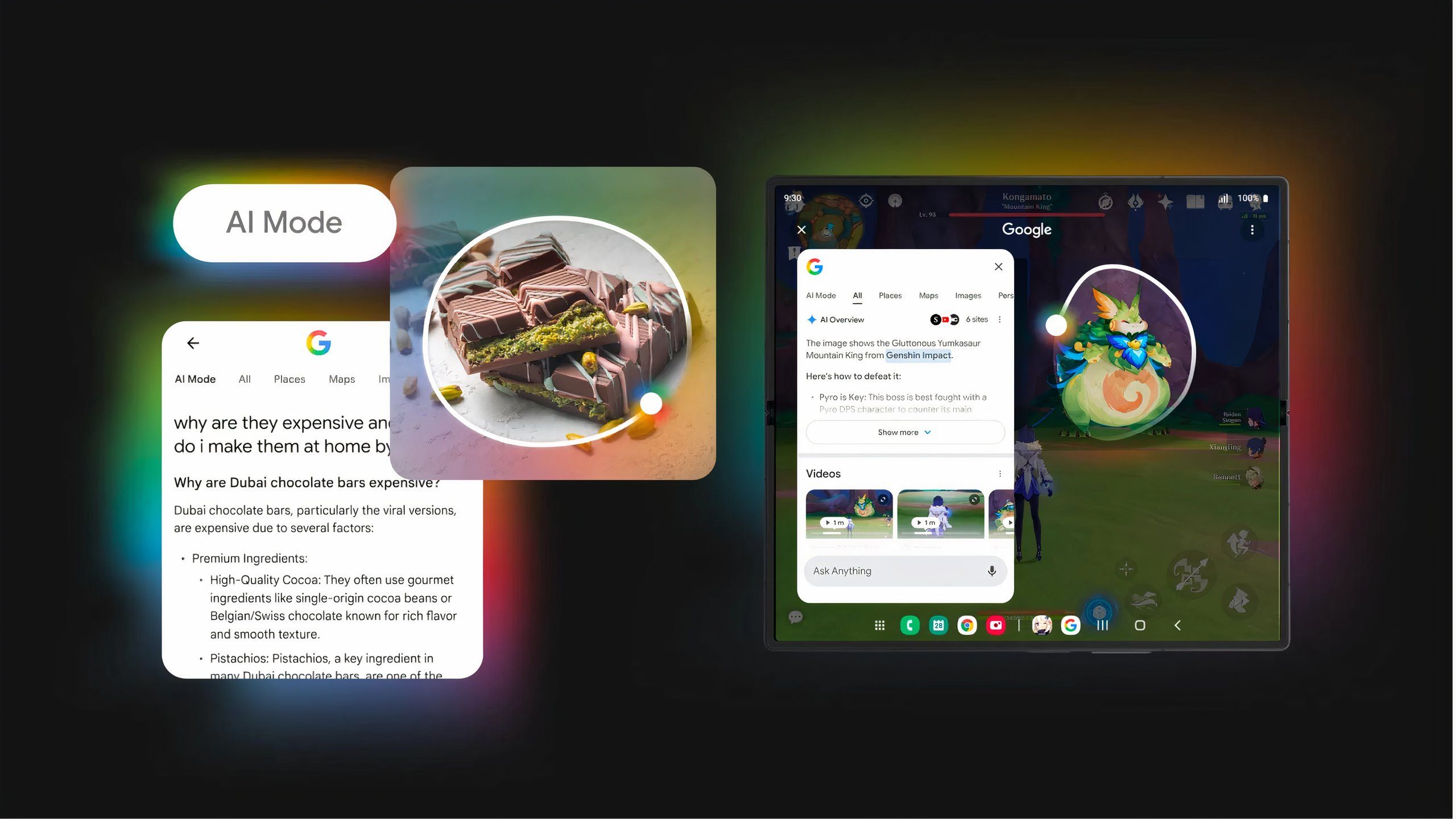 Google Circle to Search gaming help and AI Mode