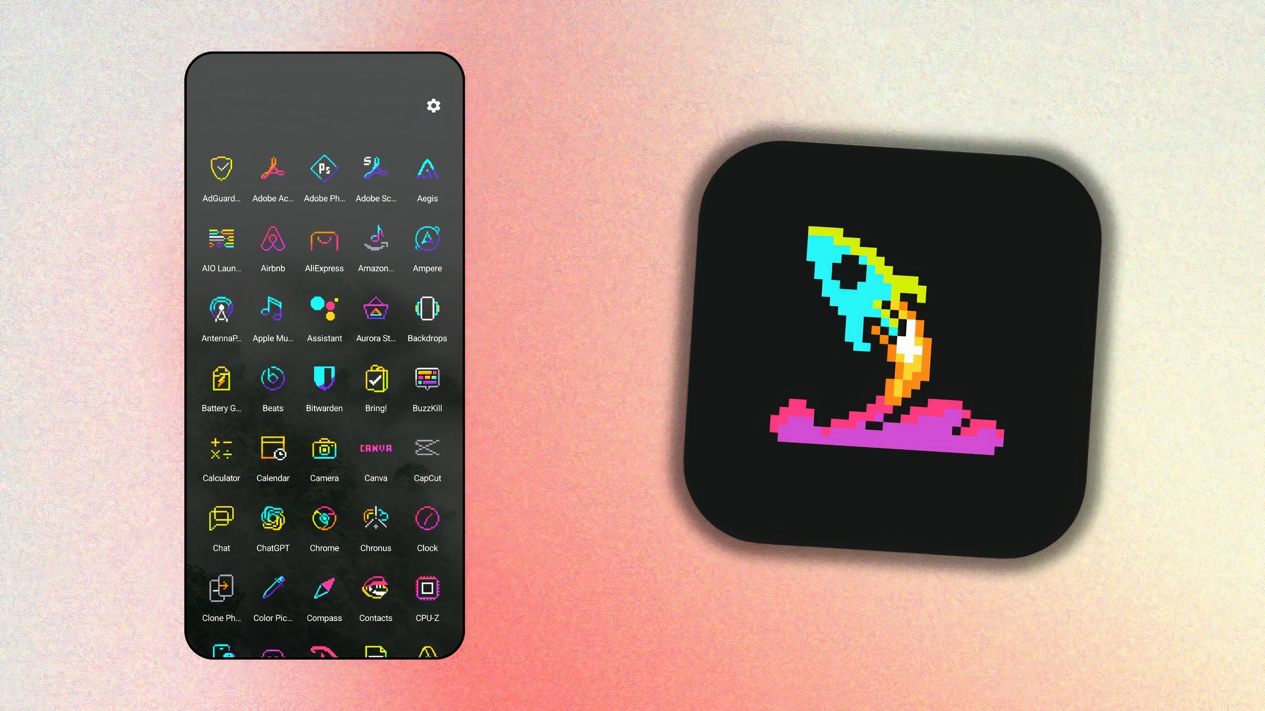 Retro Mode - Icon Pack (Neon) screenshot
