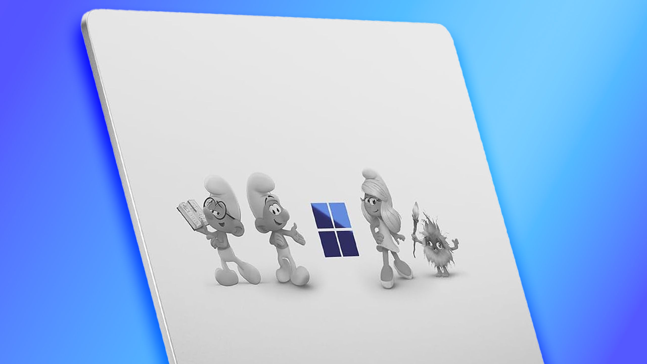 Smurfs laptop.