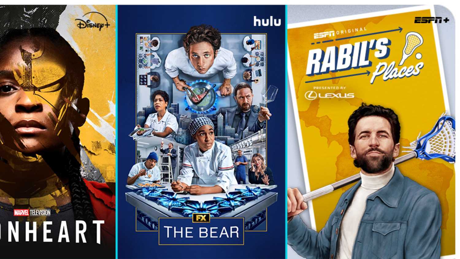 Three featured shows on ESPN+. 