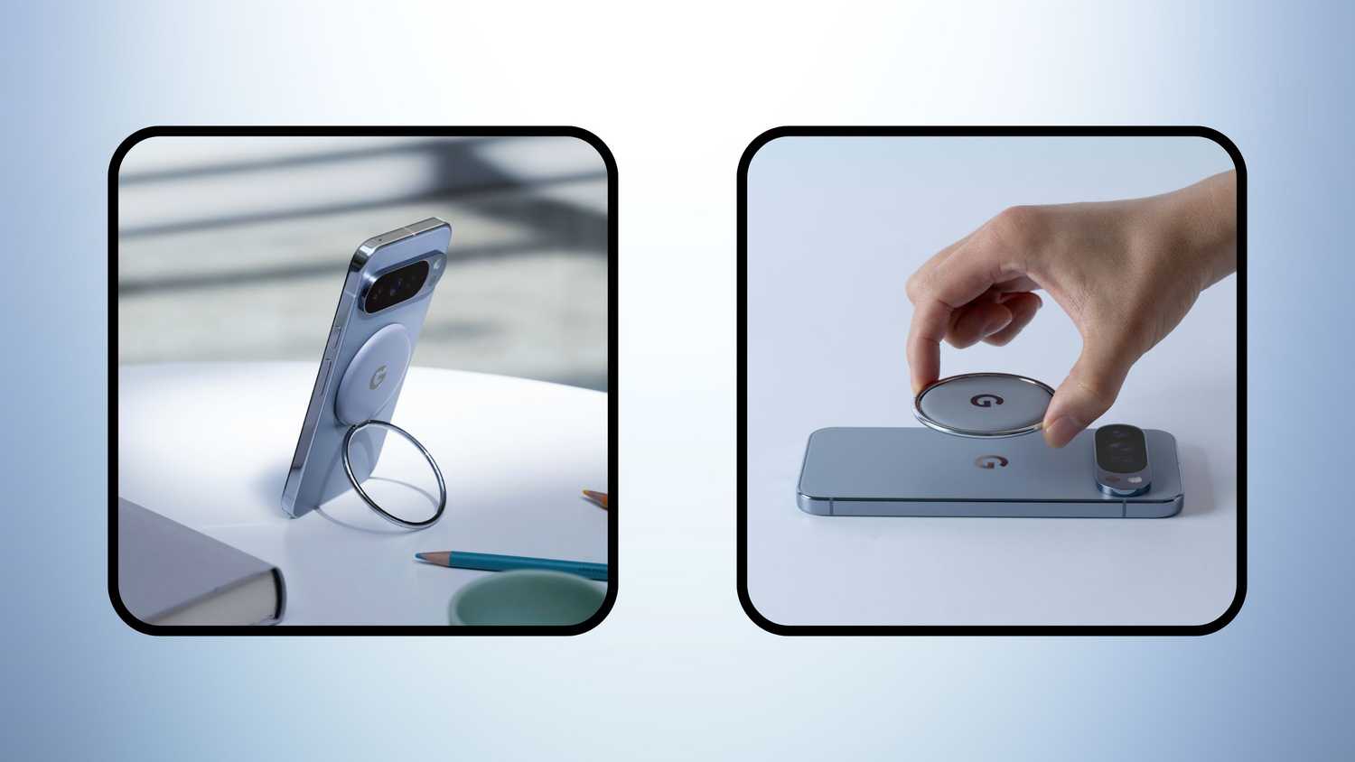 Google Pixelsnap Ring Stand promotional images