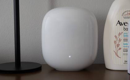 Google's Nest Wifi Pro on a desk 