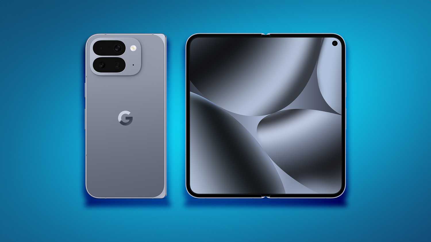 The Pixel 10 Pro Fold, folded and unfolded.