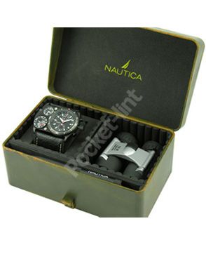 nautica n mx 62 black leather boxed set image 1