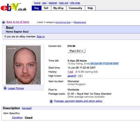 man selling his soul on ebay image 1