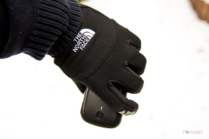 north face etip gloves hands on image 4