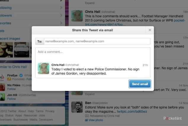 email tweet button added to twitter com image 1