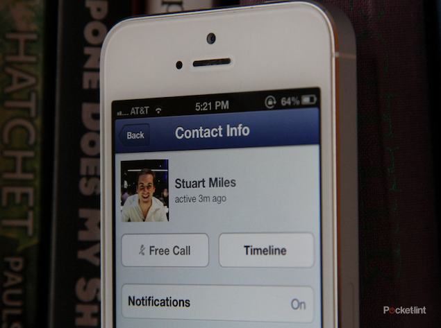facebook for ios updated with free voice calling over wi fi image 1