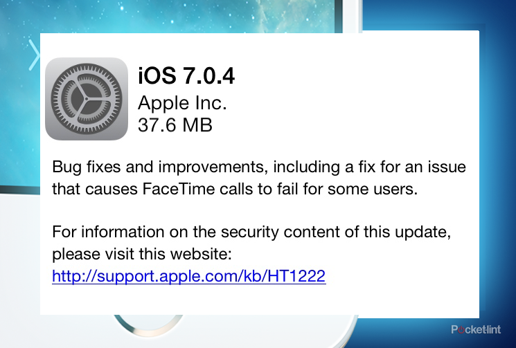 ios 7 0 4 update released with facetime bug fix image 1