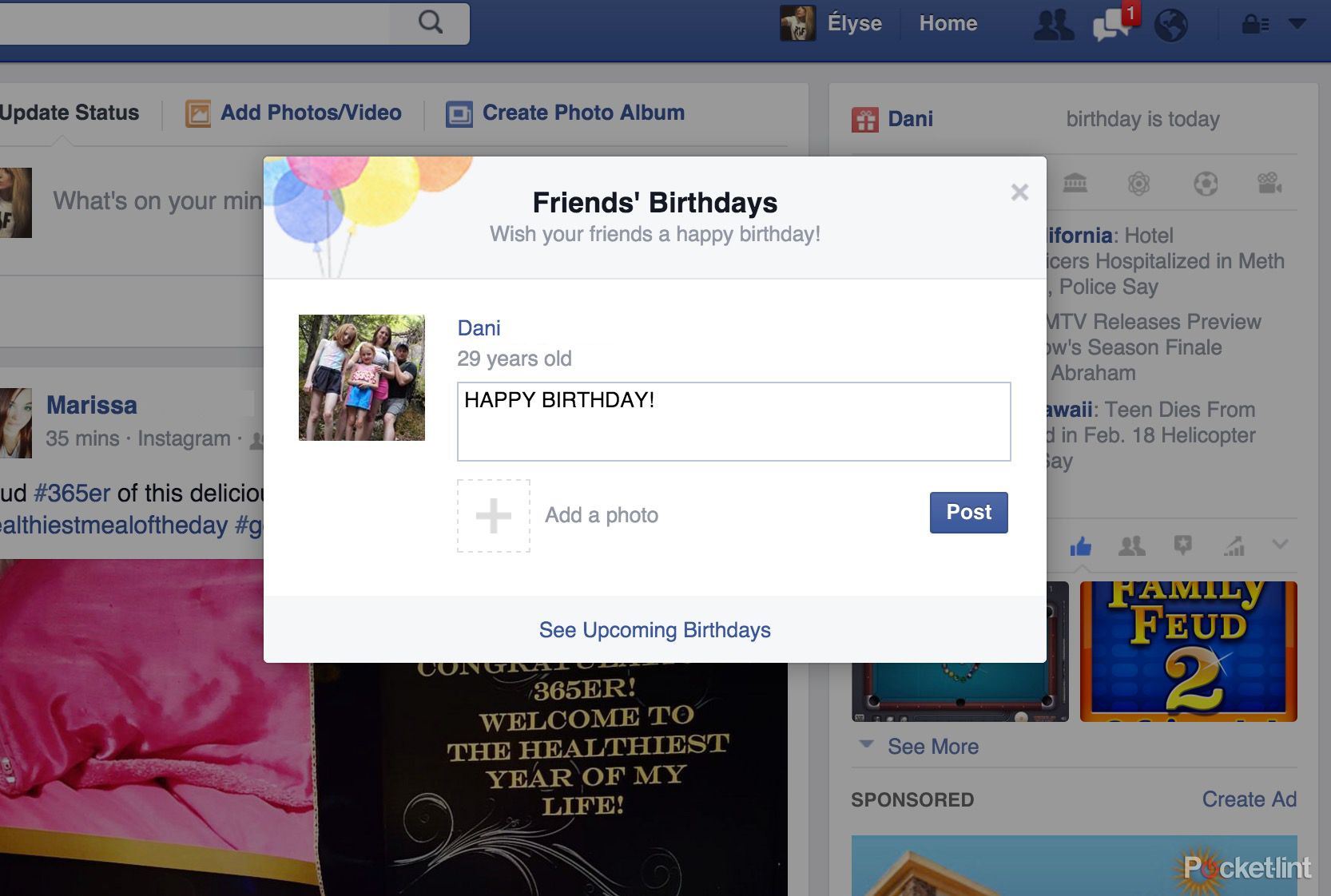 facebook birthday cam lets you say happy birthday to friends via video image 1