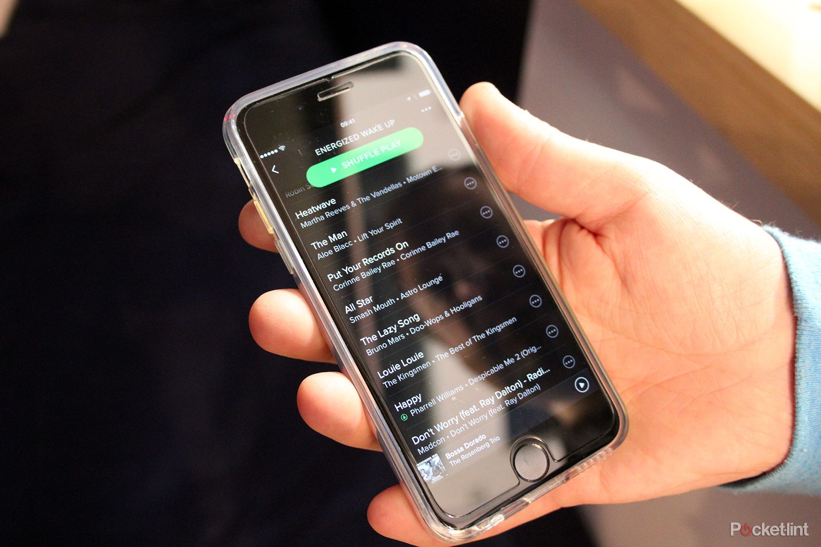 Spotify app running on an iPhone