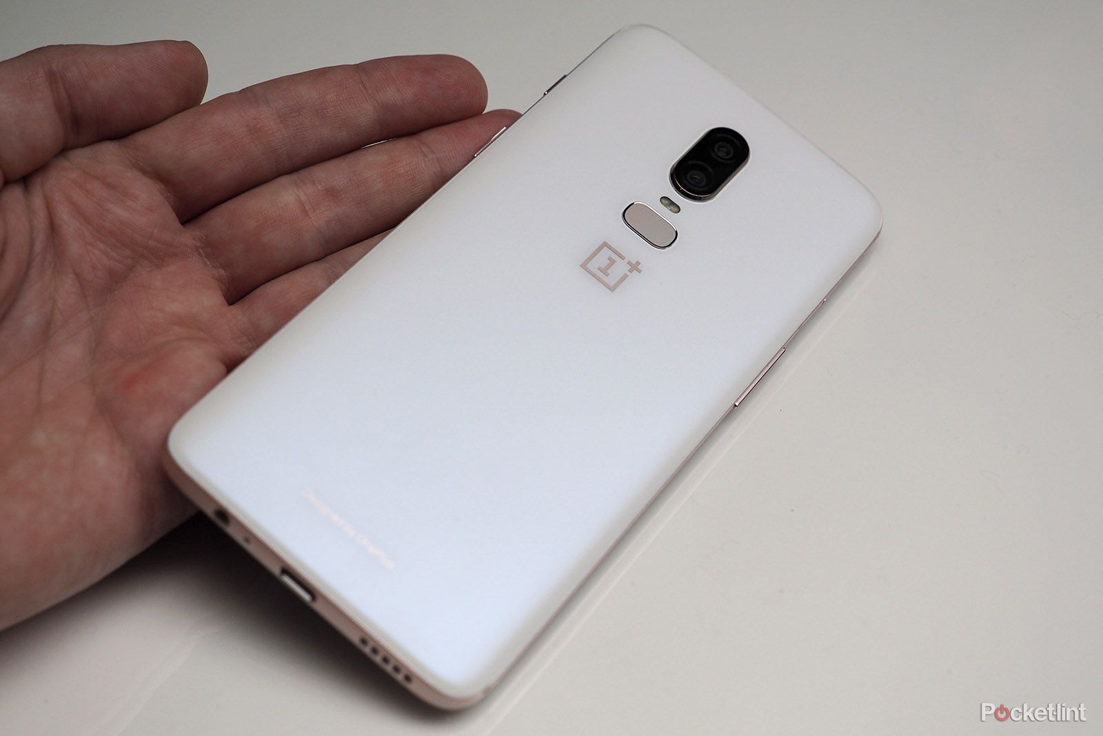This is the OnePlus 6 Silk White in pictures, back in stock