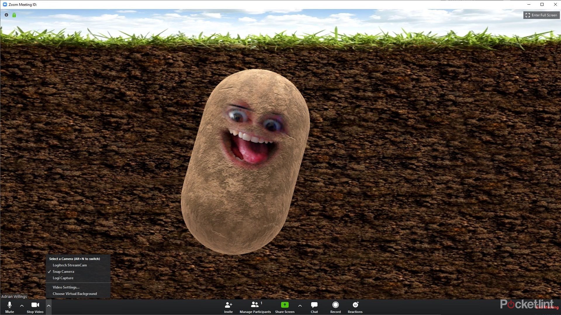 How to be a potato in Zoom image 1