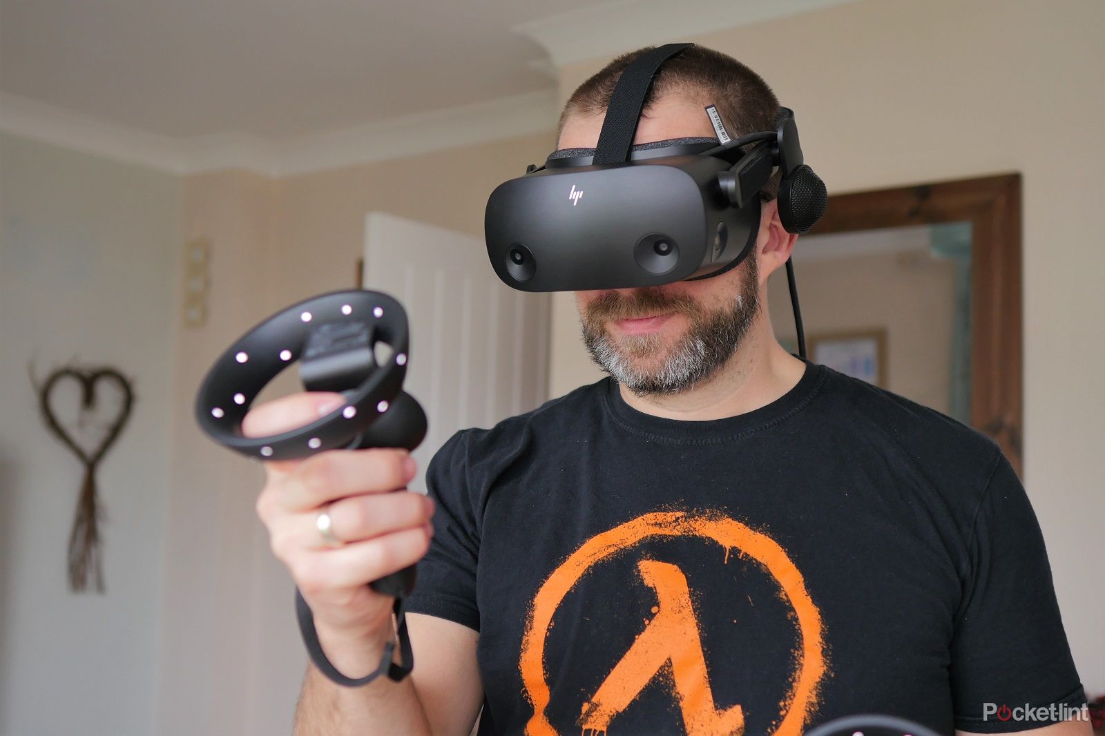 HP Reverb G2 VR headset review on head photo 1
