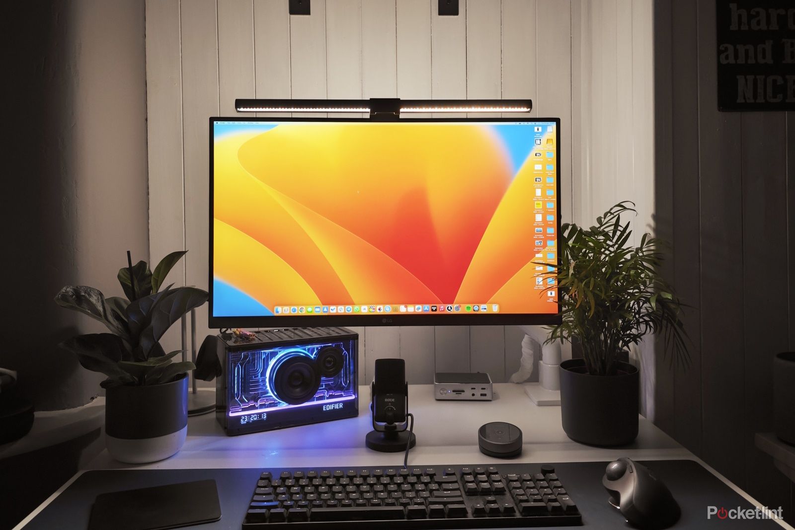 Benq screenbar on top of monitor on office desk