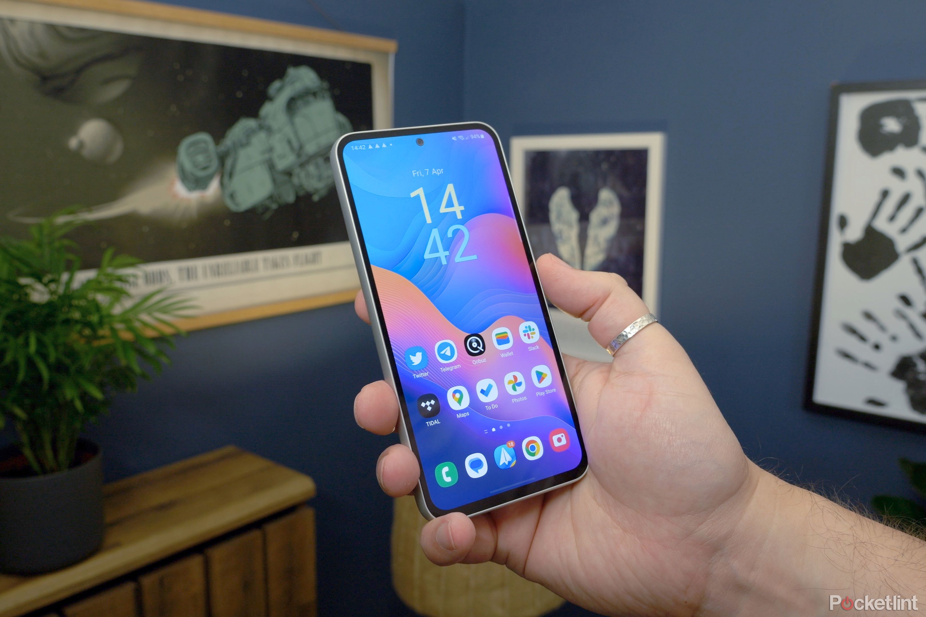 Galaxy A54 in hand - display