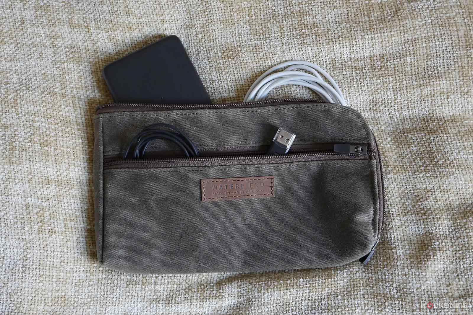 Waterfield tech pouch waxed canvas