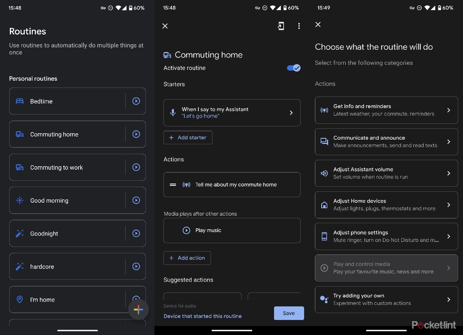 Google Assistant routines