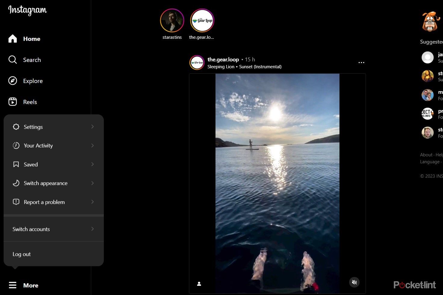 Instragram Dark mode on desktop