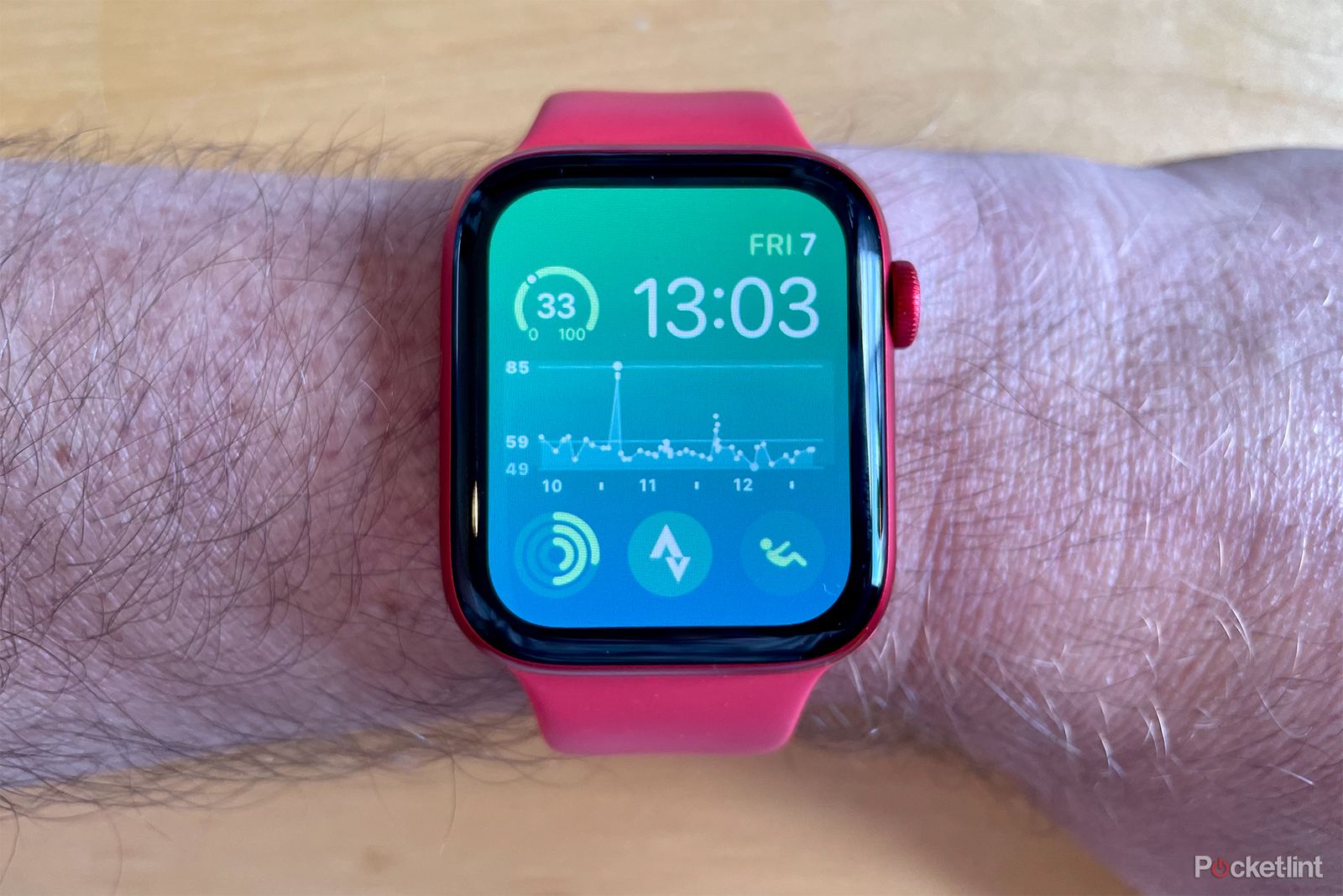 Apple Watch showing fitness app complications